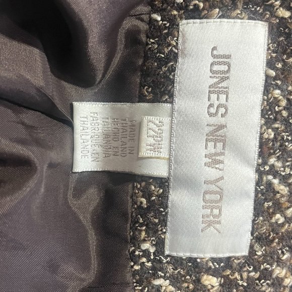 Jones New York WOOL BLEND JACKET with GENUINE LEATHER TRIM - SIZE 22WP - Picture 2 of 8